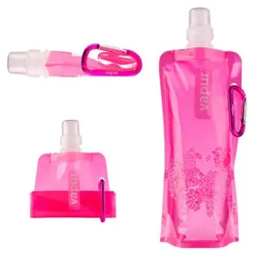 0.5L Portable Ultralight Foldable Silicone Water Bag Outdoor Sports Supplies Hiking Camping Soft Flask Waterproof Bag(Pink)