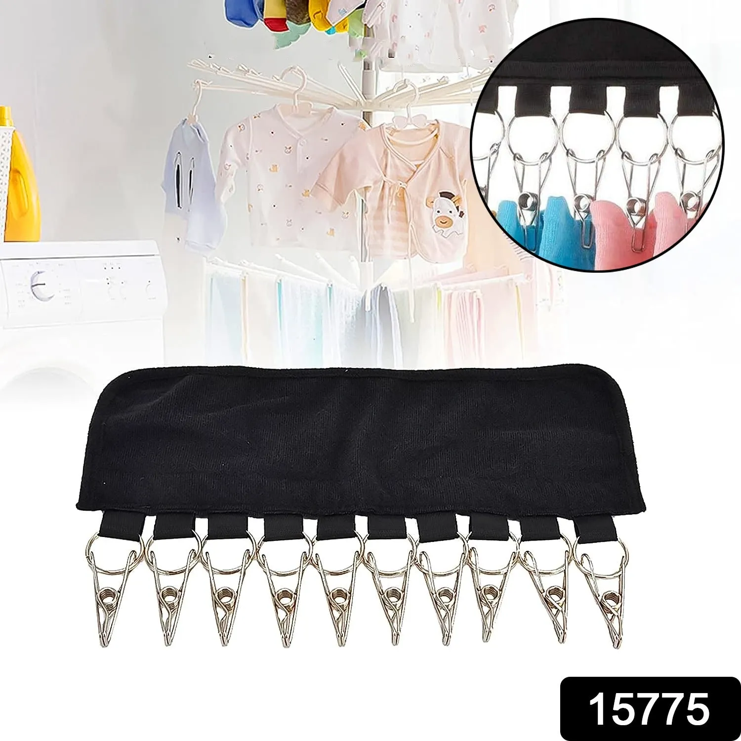 10 Clip Folding Clothes Hanger (1 Pc)