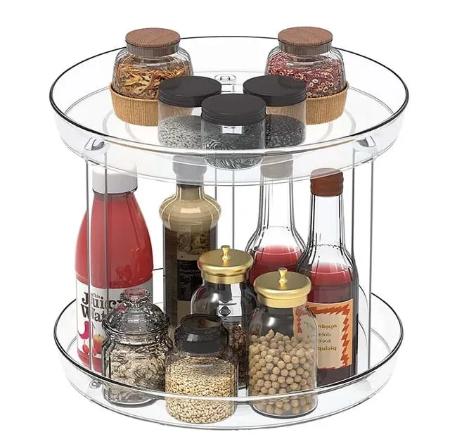 2 layer 360 Rotation Cabinet Turntable Organizer/Lazy Susan