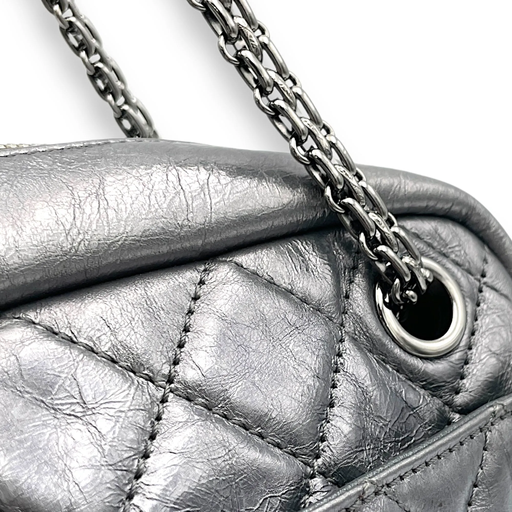 2.55 Crossbody Bag Silver in Calfskin, Silver hardware