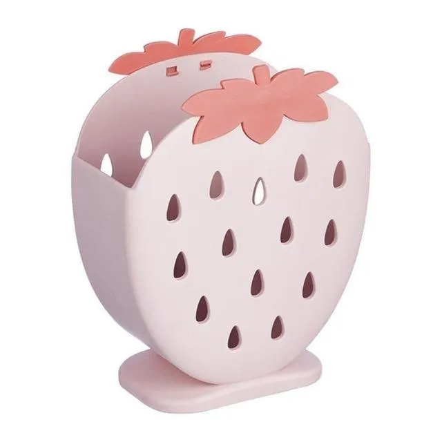 2PCS Cute Strawberry Cutlery Organizer Box