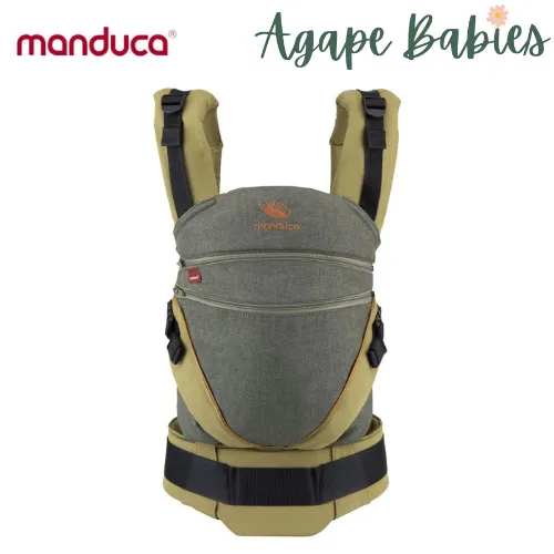 [3 Years Local Warranty] Manduca XT Organic Cotton  Baby & Toddler Carrier - Denim Olive Toffee