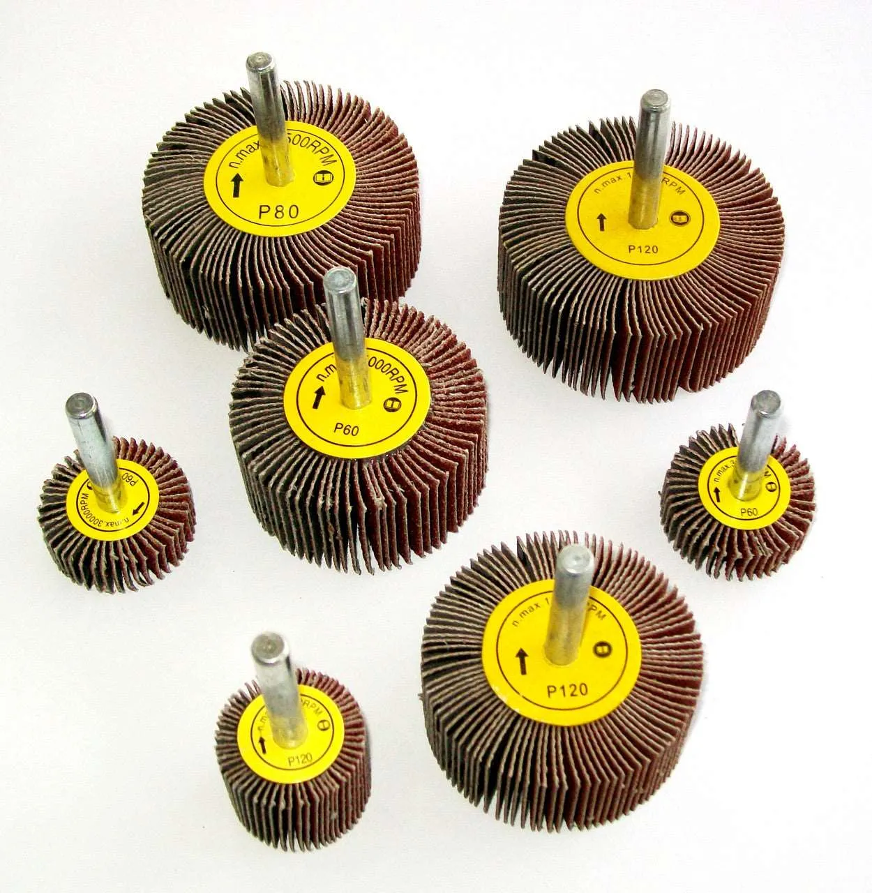 30mm Shaft Mounted Aluminum Oxide Flap Wheels - Multiple Options