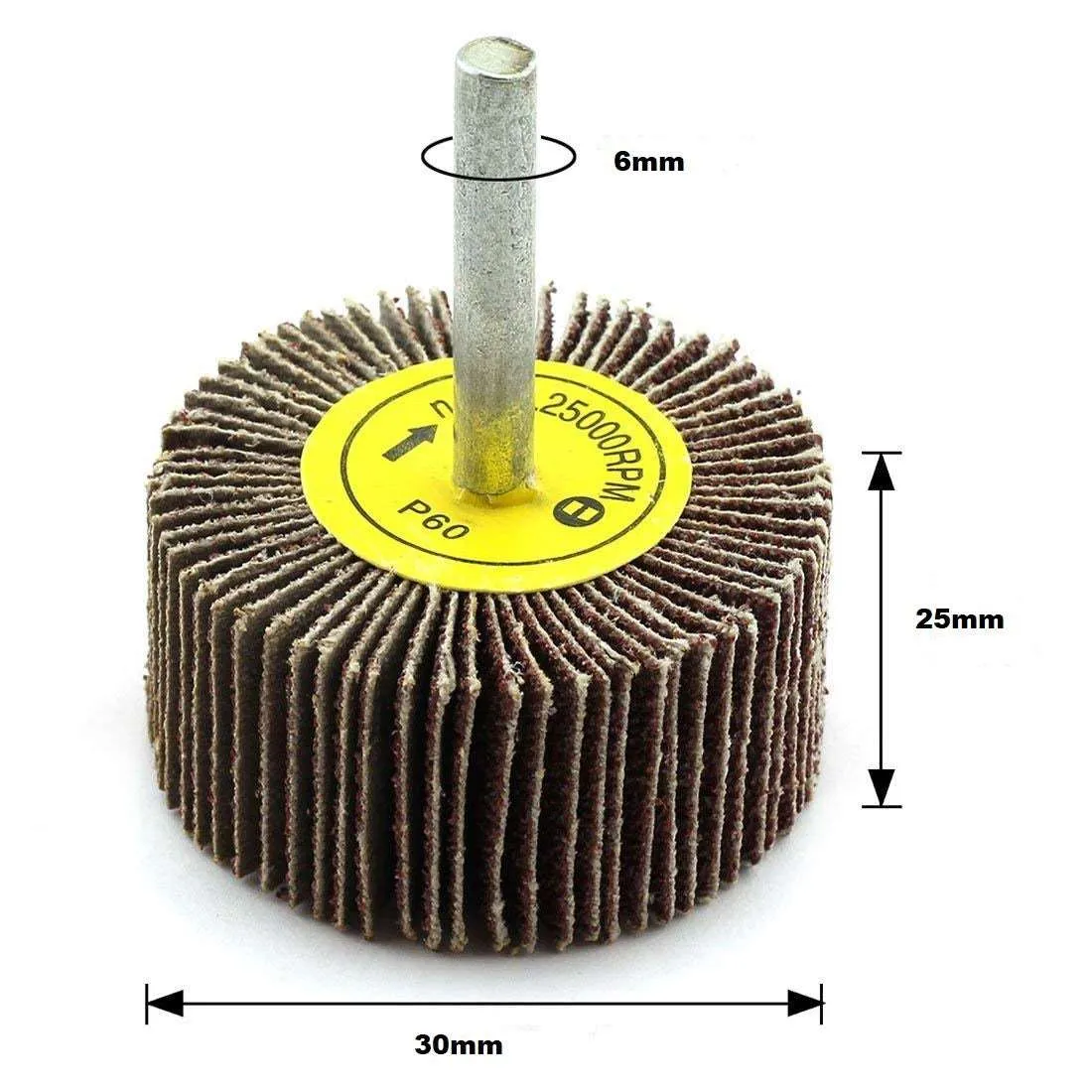 30mm Shaft Mounted Aluminum Oxide Flap Wheels - Multiple Options