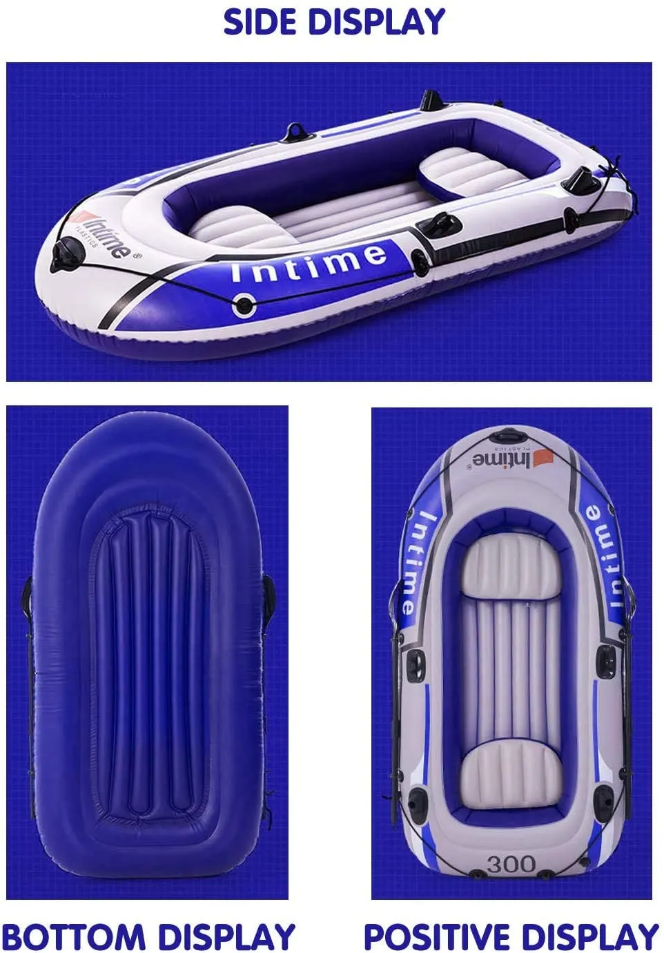 4 Person Inflatable Boat Canoe - 9FT Raft Inflatable Kayak