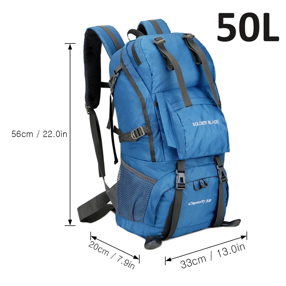 50L Mountaineering Backpack Waterproof Outdoor Running Bicycle Bag Large Capacity Riding Backpack Breathable Jogging Travel Bag