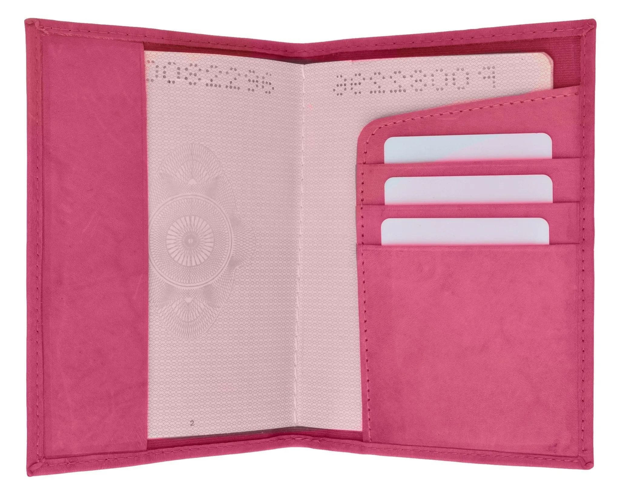 601CF IMPRINT/Leather Passport wallet with Card holder