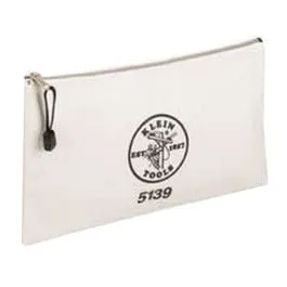 7.5 x 12-Inch White Canvas Zipper Bag