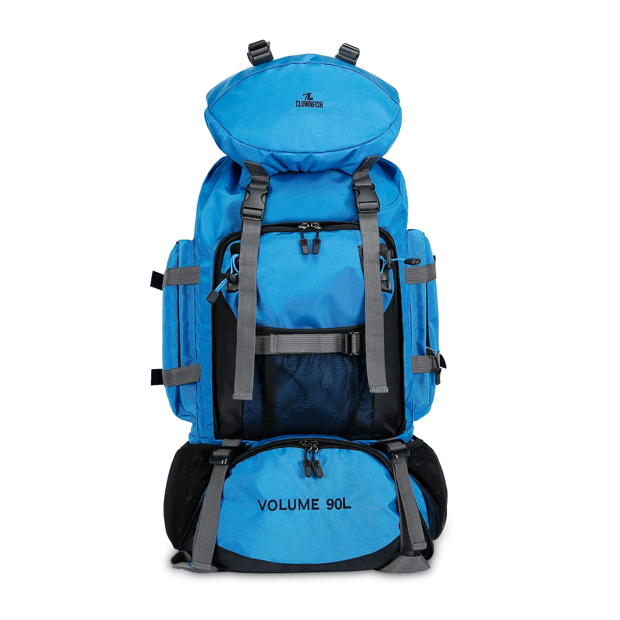 90 Litres Hiking Backpack - Spacious, Water-Resistant | For Travel & Outdoor Use | Sky Blue