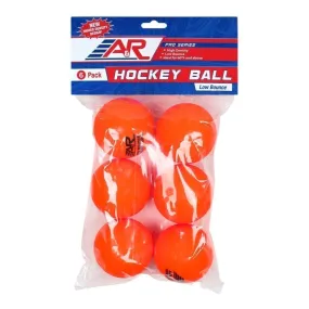 A&R Orange Street Hockey Ball Low Bounce - 6 Pack