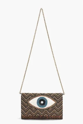 AB22643 Golden Luxe Evil Eye Beaded Clutch