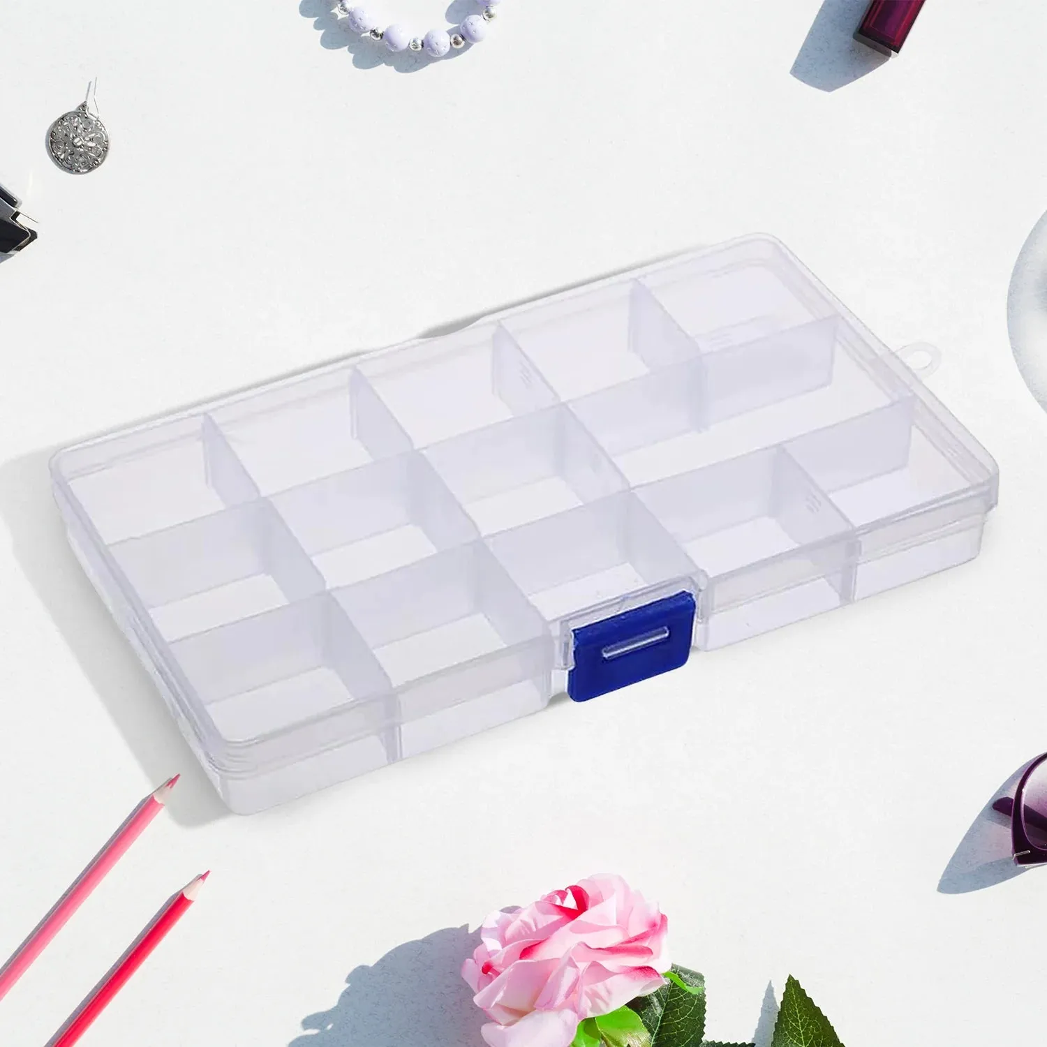 Adjustable Partition Clear Plastic Box Component Organiser