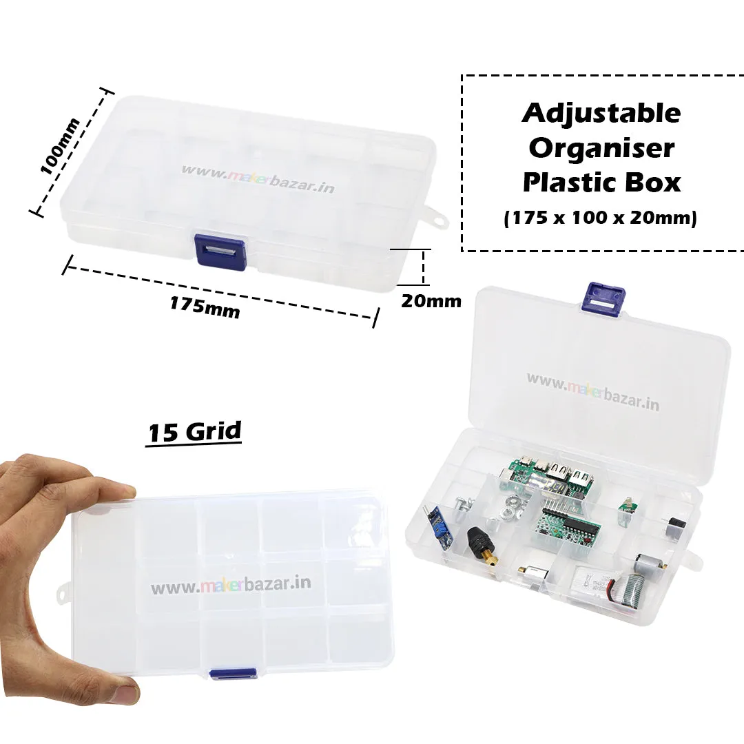 Adjustable Partition Clear Plastic Box Component Organiser