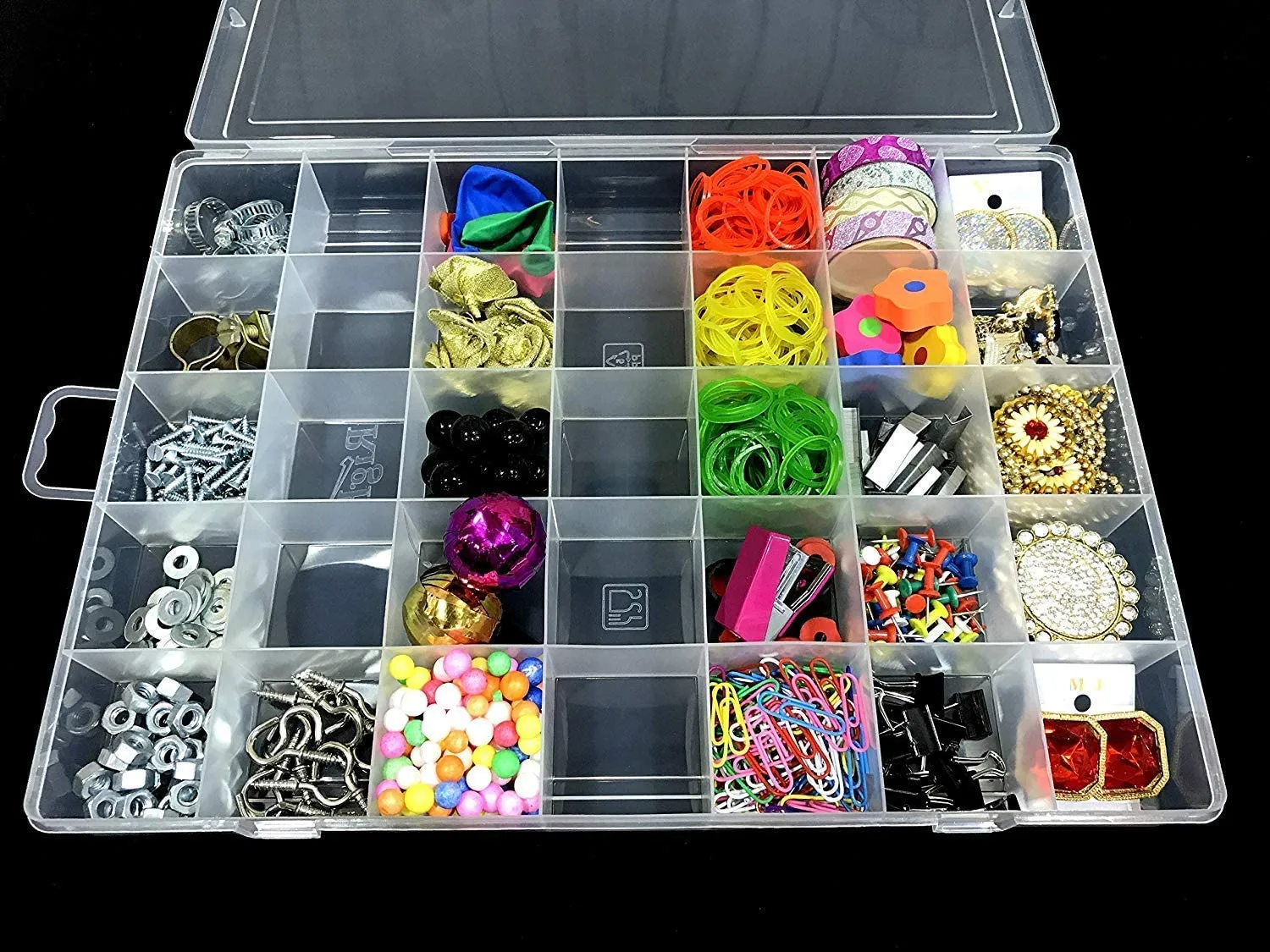 Adjustable Partition Clear Plastic Box Component Organiser