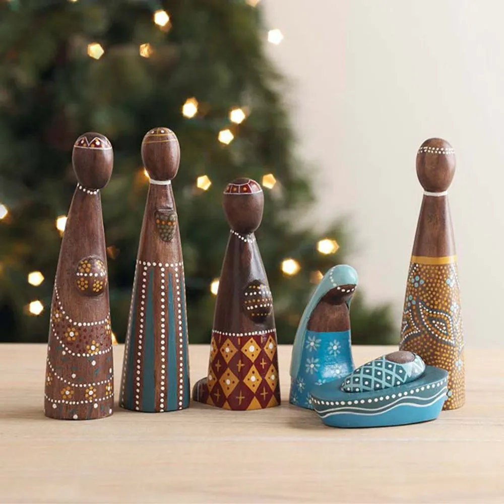 Albizia Wood Java Nativity Set