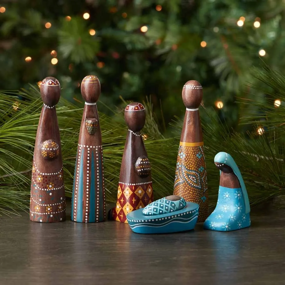 Albizia Wood Java Nativity Set