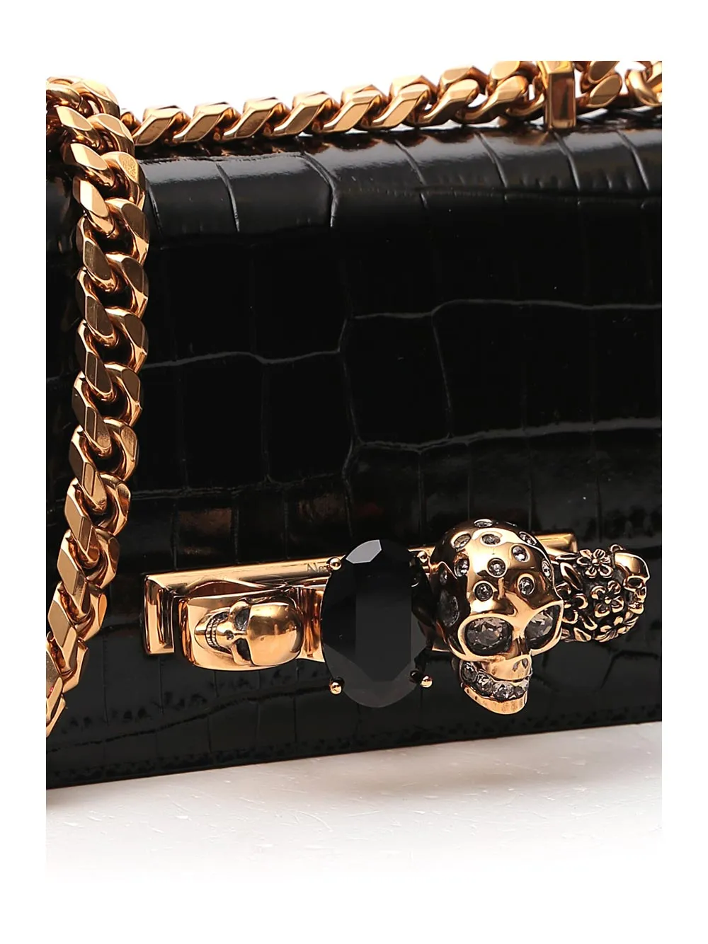 Alexander McQueen Embellished Skull Shoulder Bag