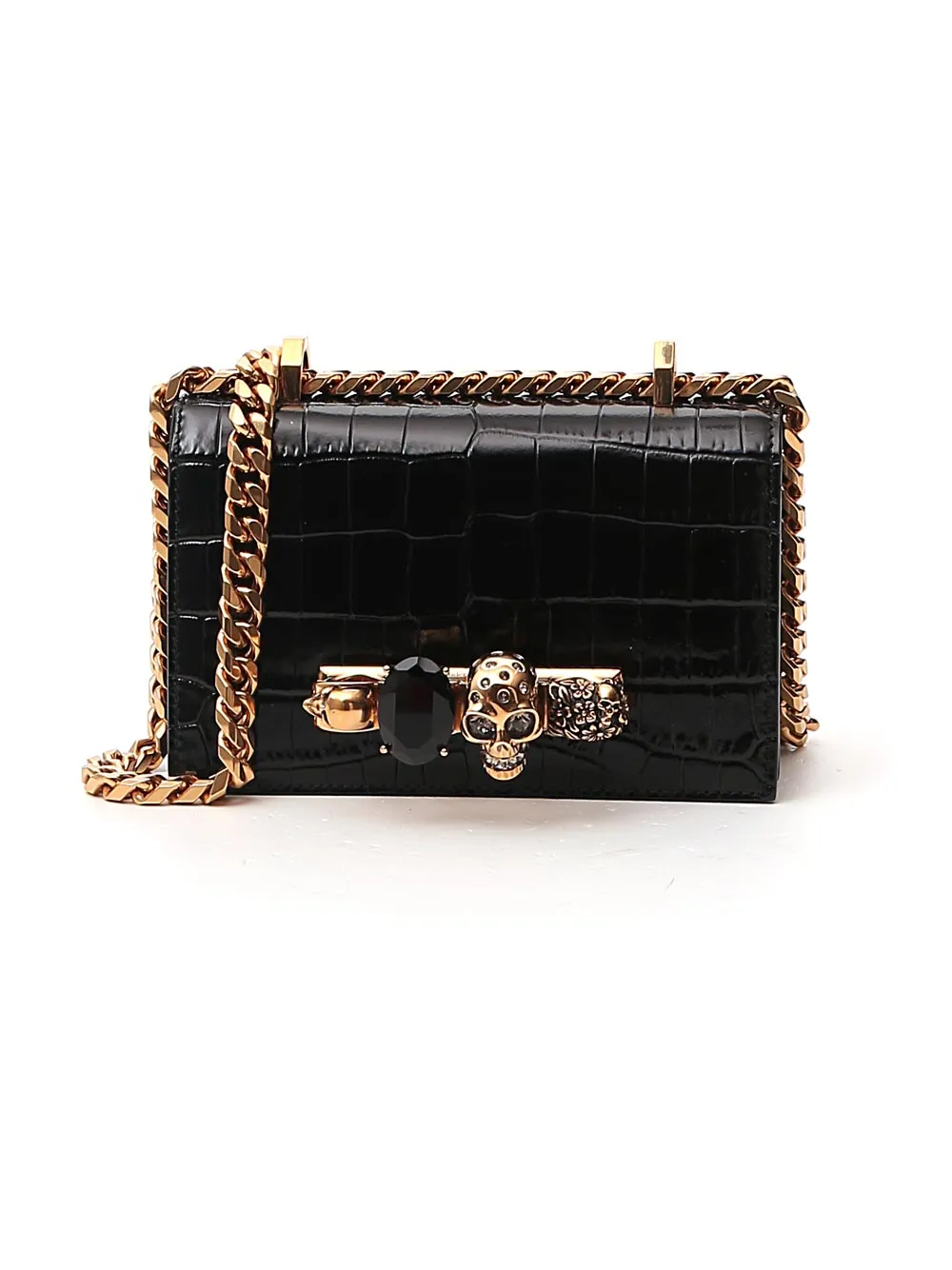 Alexander McQueen Embellished Skull Shoulder Bag