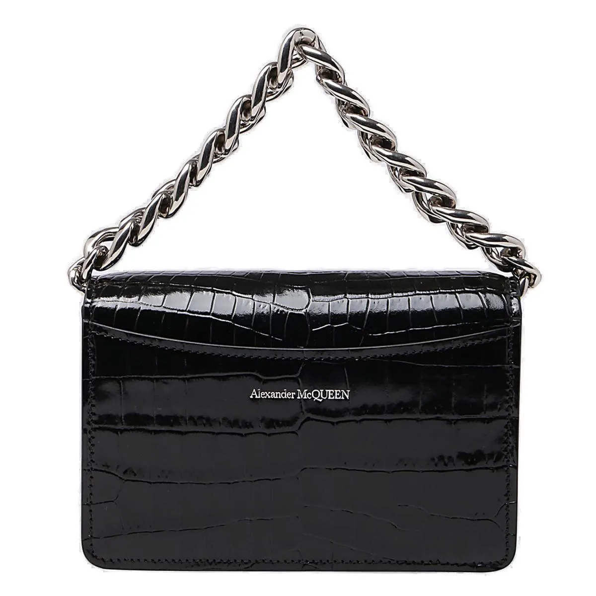 Alexander McQueen Embossed Four Ring Shoulder Bag