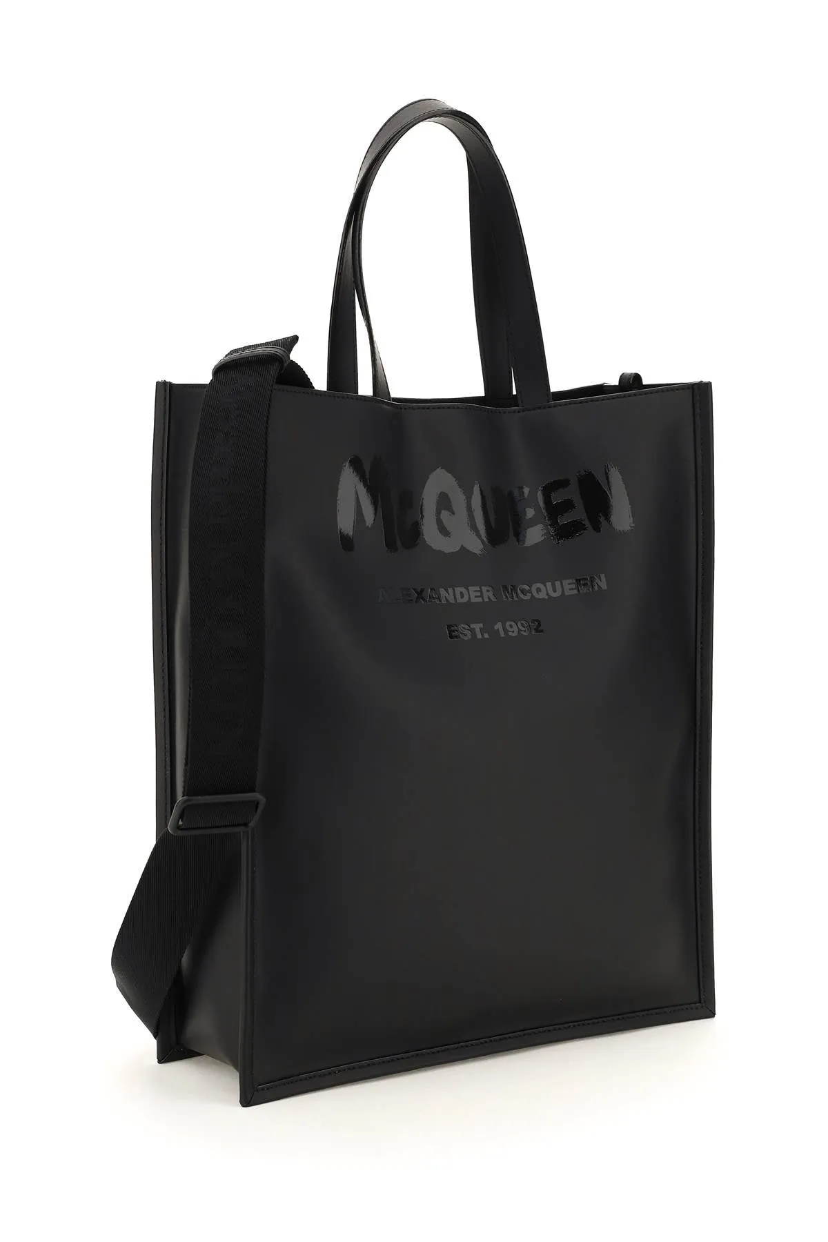 Alexander McQueen Logo Printed Open Top Tote Bag