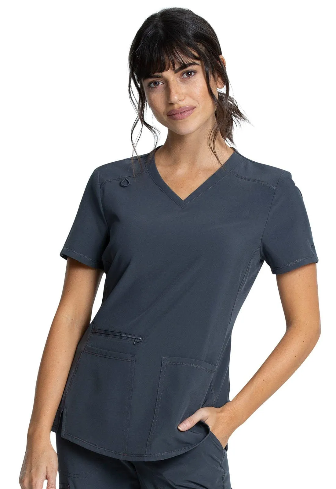 Allura V-Neck Shirttail Scrub Top CKA685