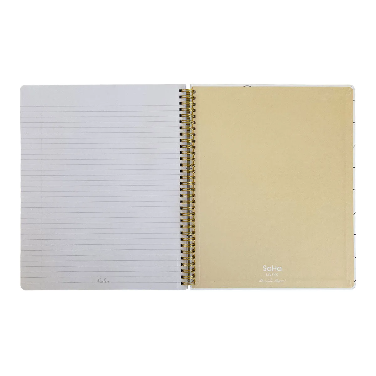 Aloha Cursive Pattern Spiral Notebook