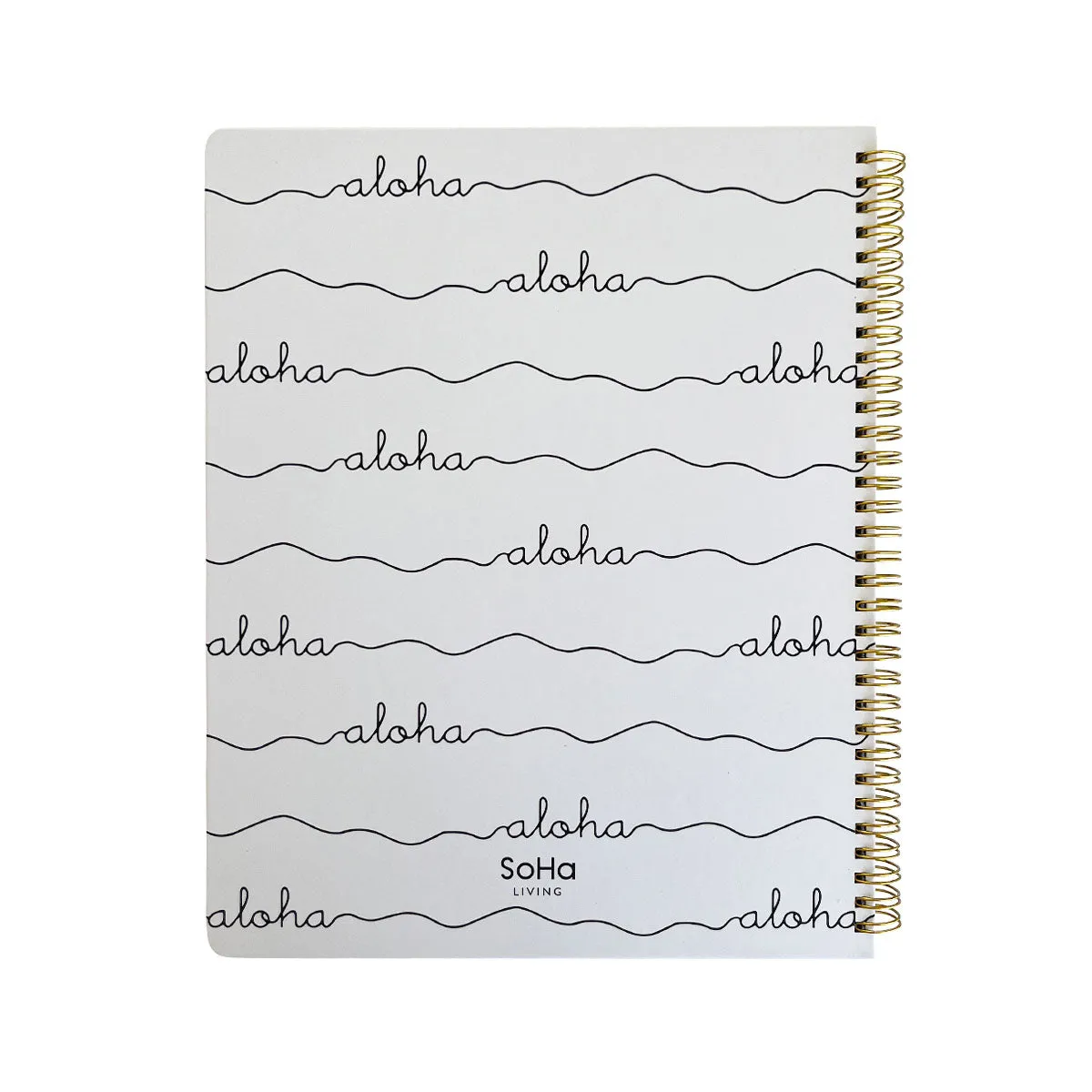 Aloha Cursive Pattern Spiral Notebook