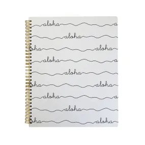 Aloha Cursive Pattern Spiral Notebook