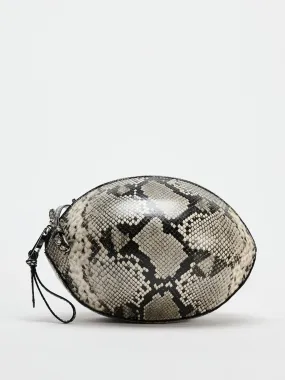 Animal print oval crossbody bag