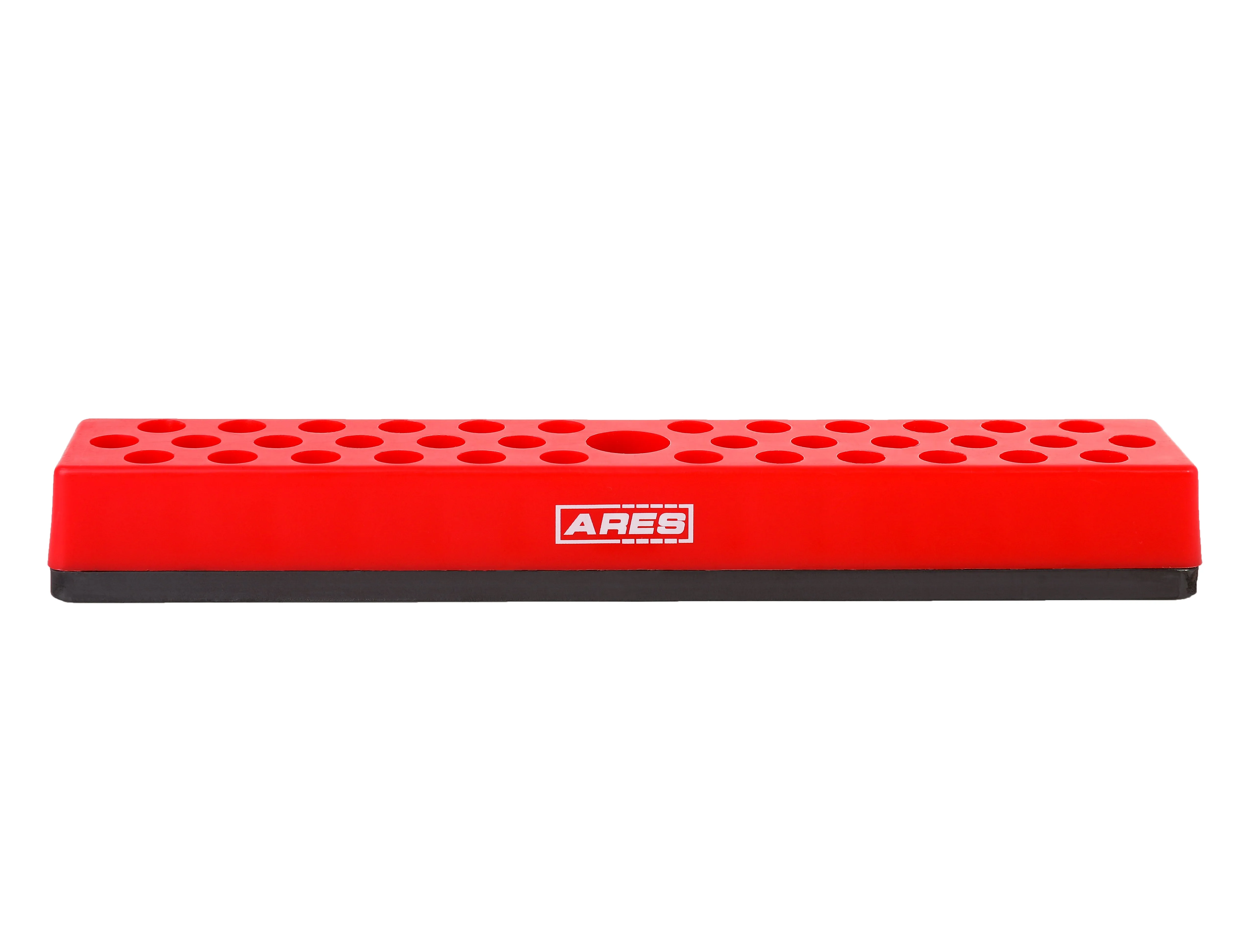 ARES 60011 - Red 37 Hole Hex Bit Organizer with Strong Magnetic Base