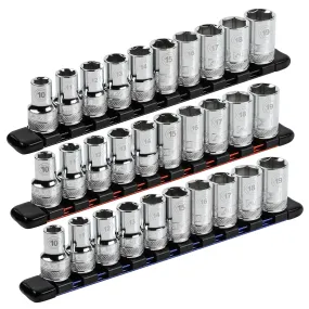 ARES 70345 - 3-Piece 1/2" Drive 9.84" Socket Rail Set