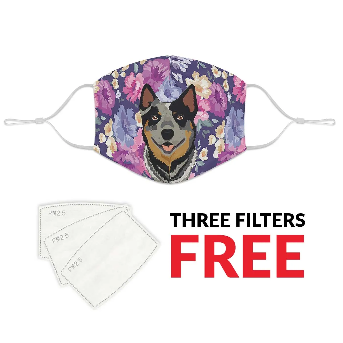 Australian Cattle Dog Portrait Face Cover