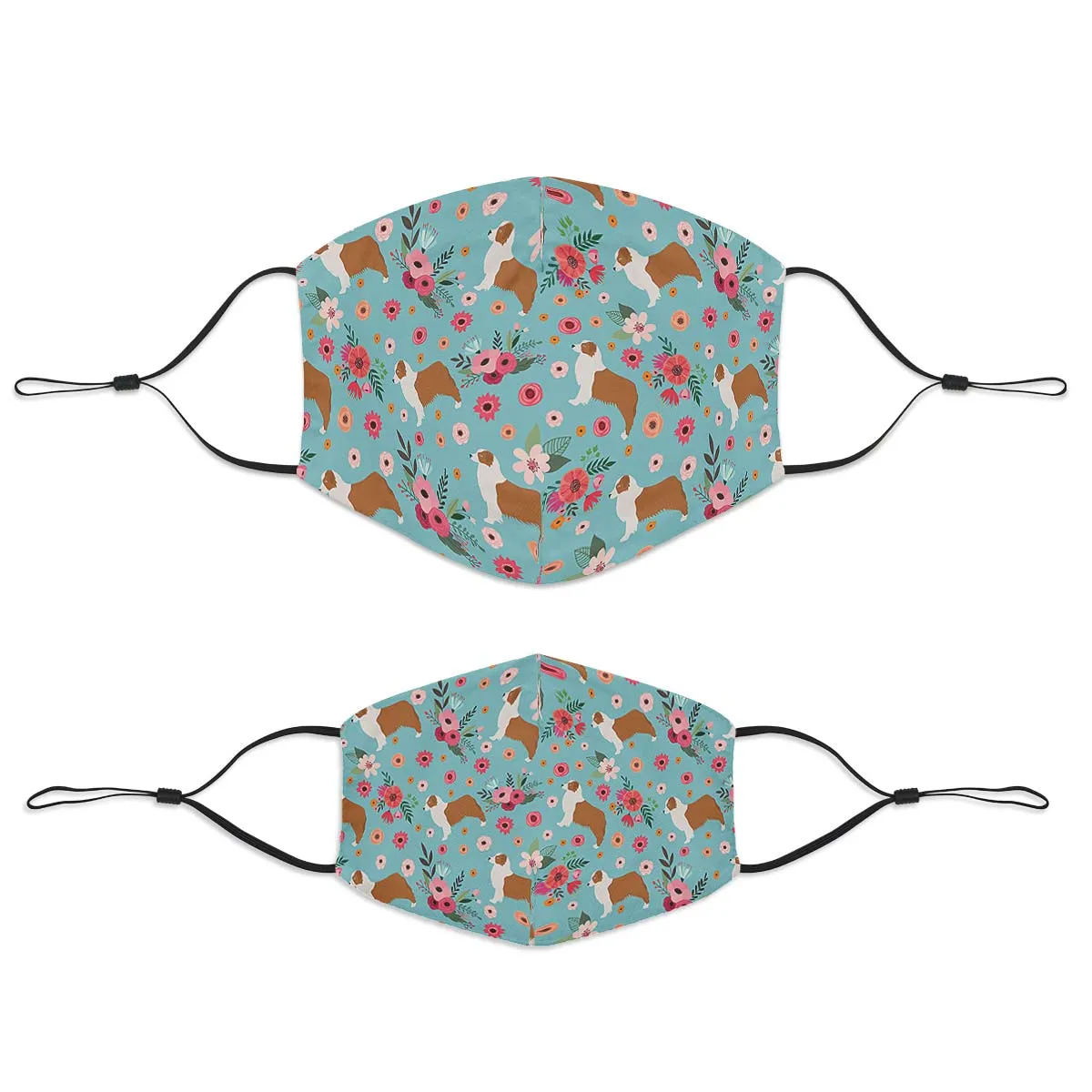 Australian Shepherd Flower Face Cover