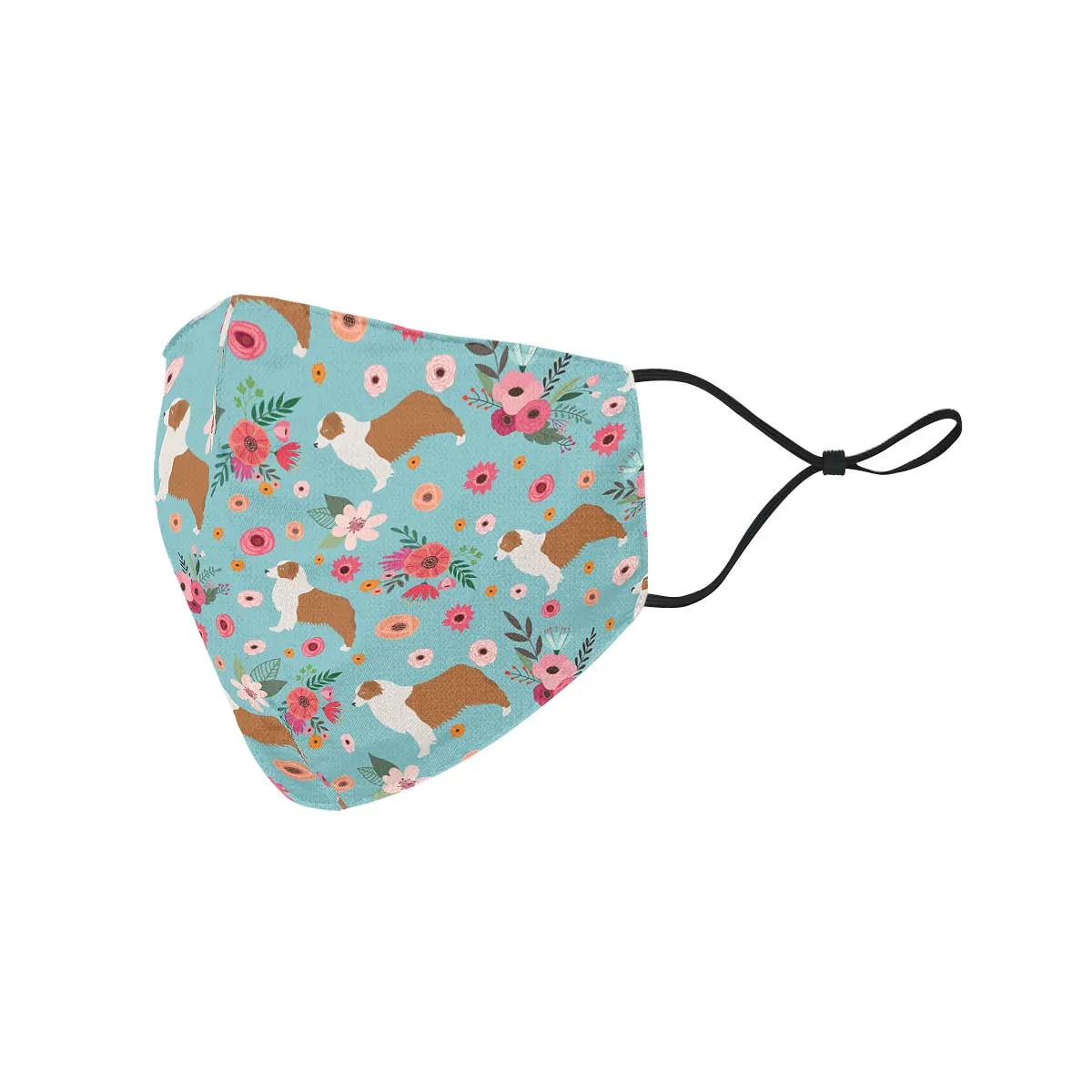 Australian Shepherd Flower Face Cover