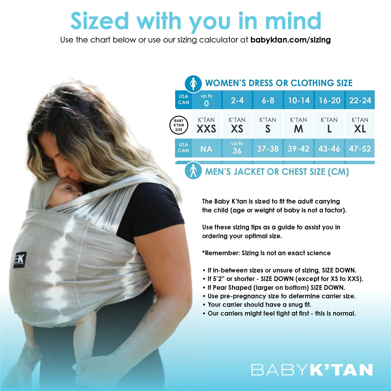 Baby K'tan Breeze Baby Carrier - Charcoal - XS