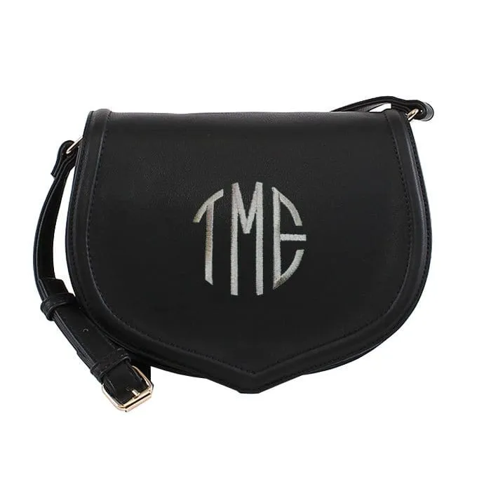 BCB15044 Monogrammable Saddle Crossbody Bag