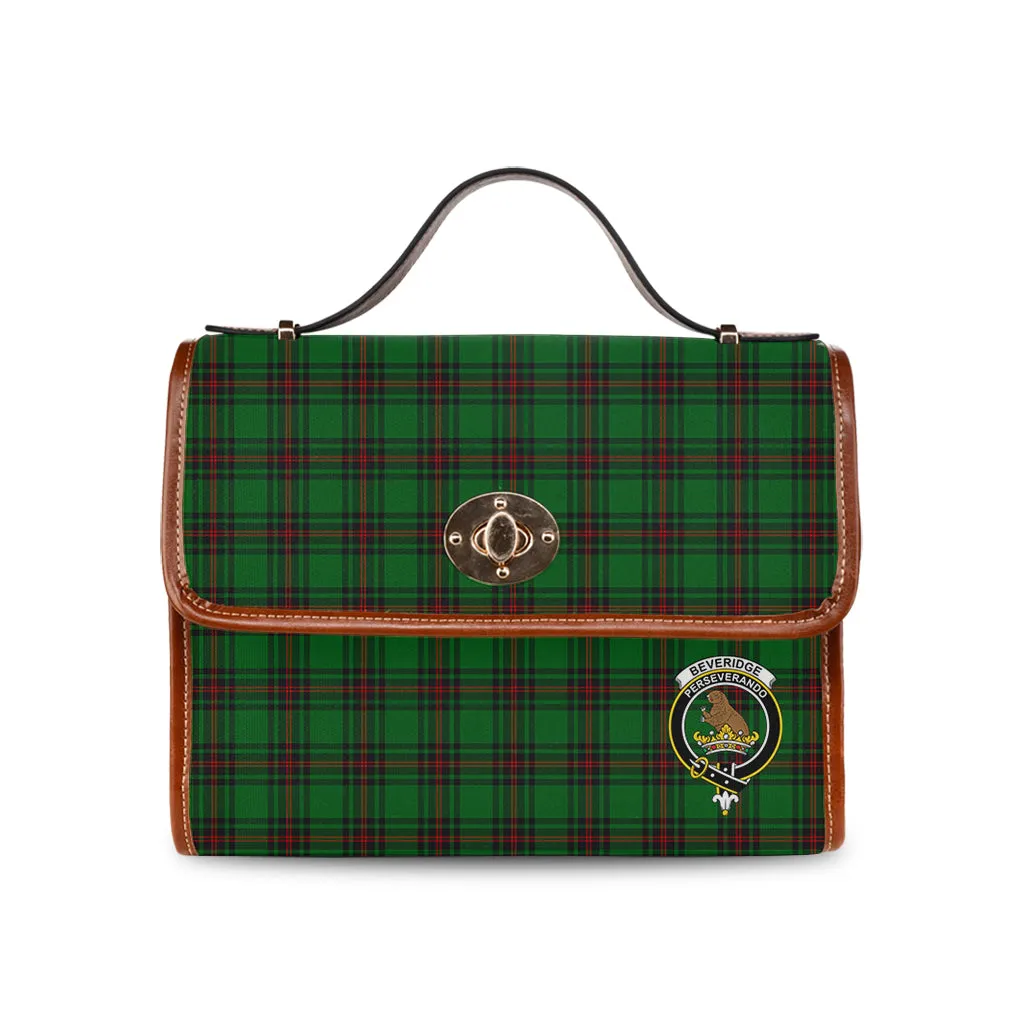 Beveridge Tartan Waterproof Canvas Bag with Family Crest