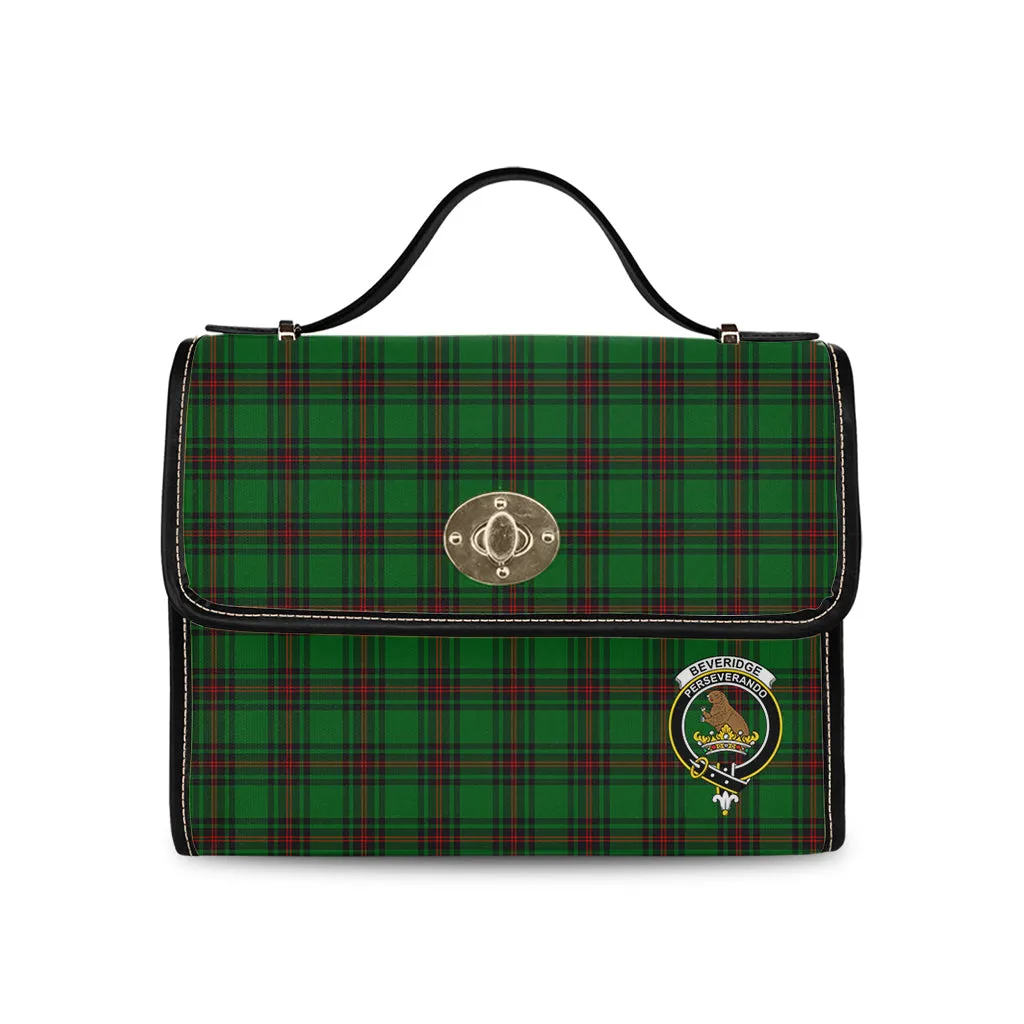 Beveridge Tartan Waterproof Canvas Bag with Family Crest