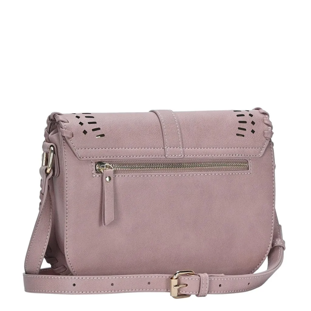 BGA4539 Laser Cut Whipstitch Crossbody Bag