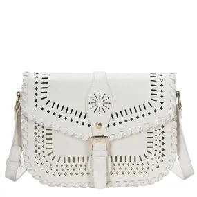 BGA4539 Laser Cut Whipstitch Crossbody Bag