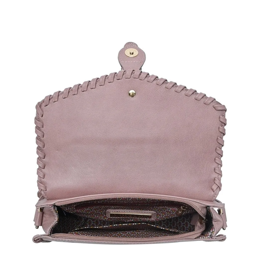 BGA4539 Laser Cut Whipstitch Crossbody Bag