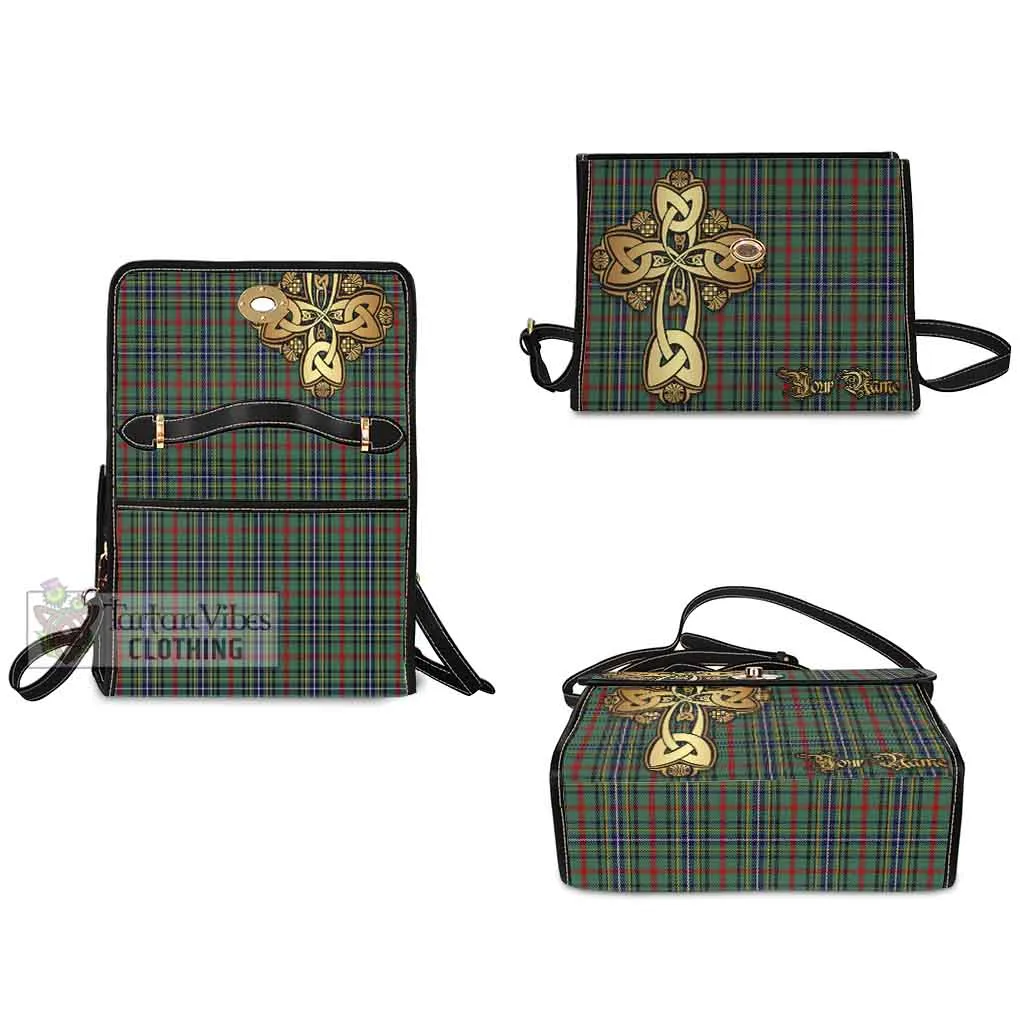 Bisset Tartan Waterproof Canvas Bag Golden Thistle Celtic Cross Style