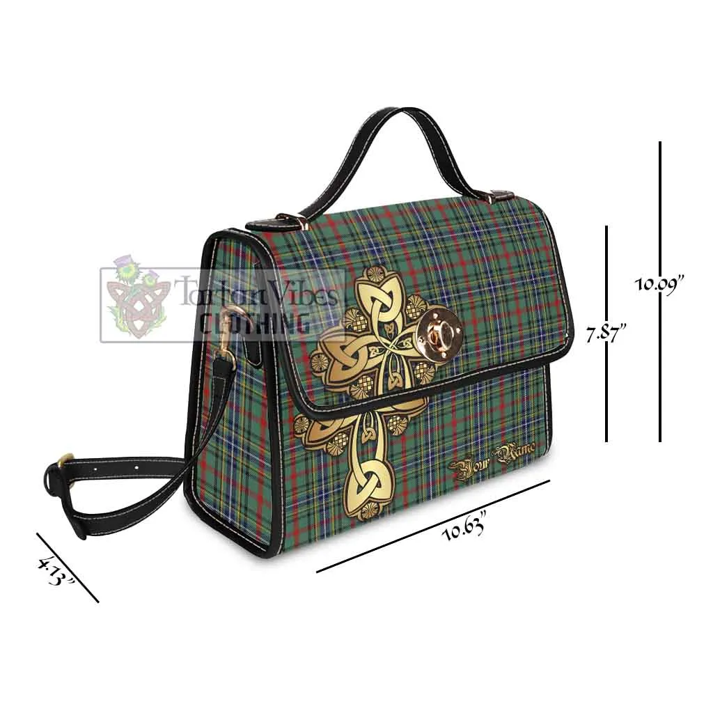 Bisset Tartan Waterproof Canvas Bag Golden Thistle Celtic Cross Style