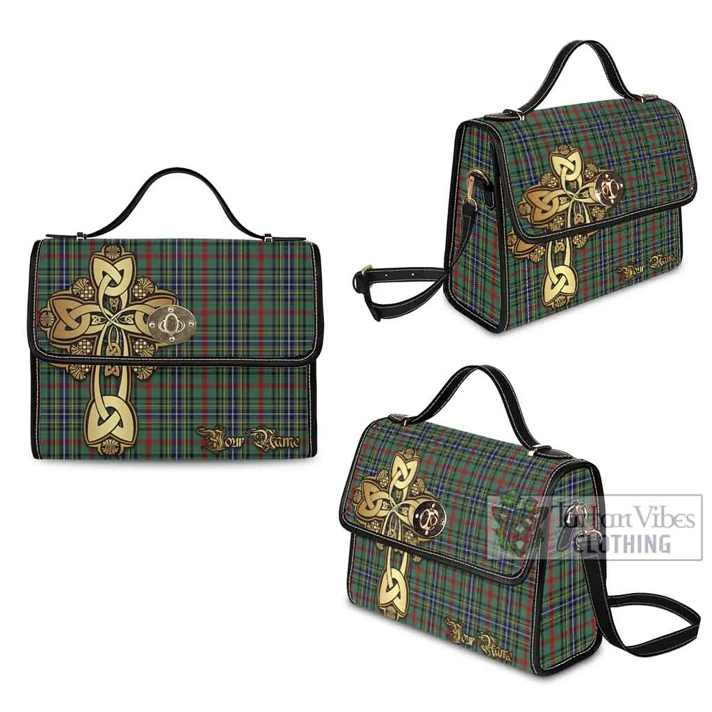 Bisset Tartan Waterproof Canvas Bag Golden Thistle Celtic Cross Style