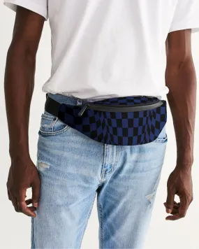 Black & Blue Checkerboard Crossbody Sling Bag (Unisex)