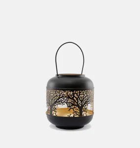 Black & Gold Candle Lantern Small