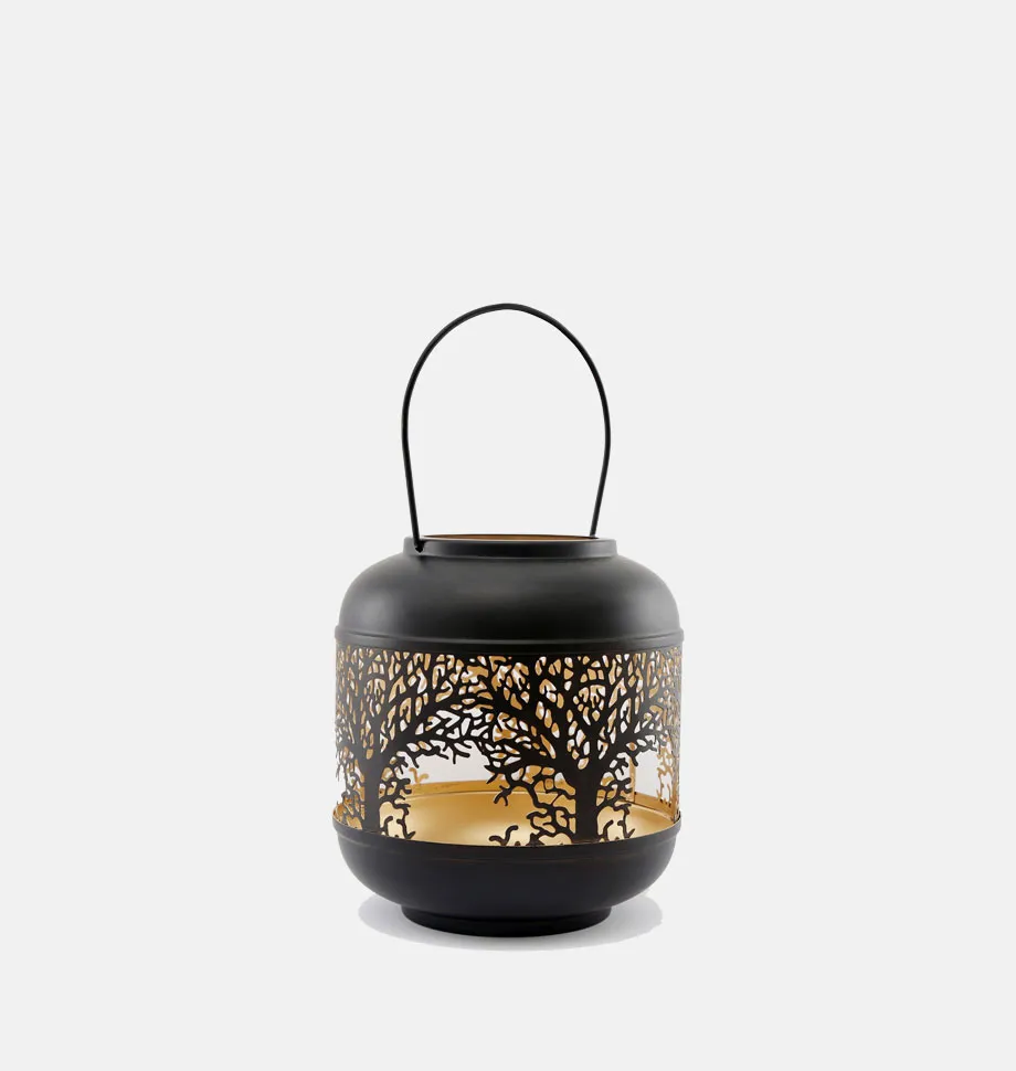 Black & Gold Candle Lantern Small