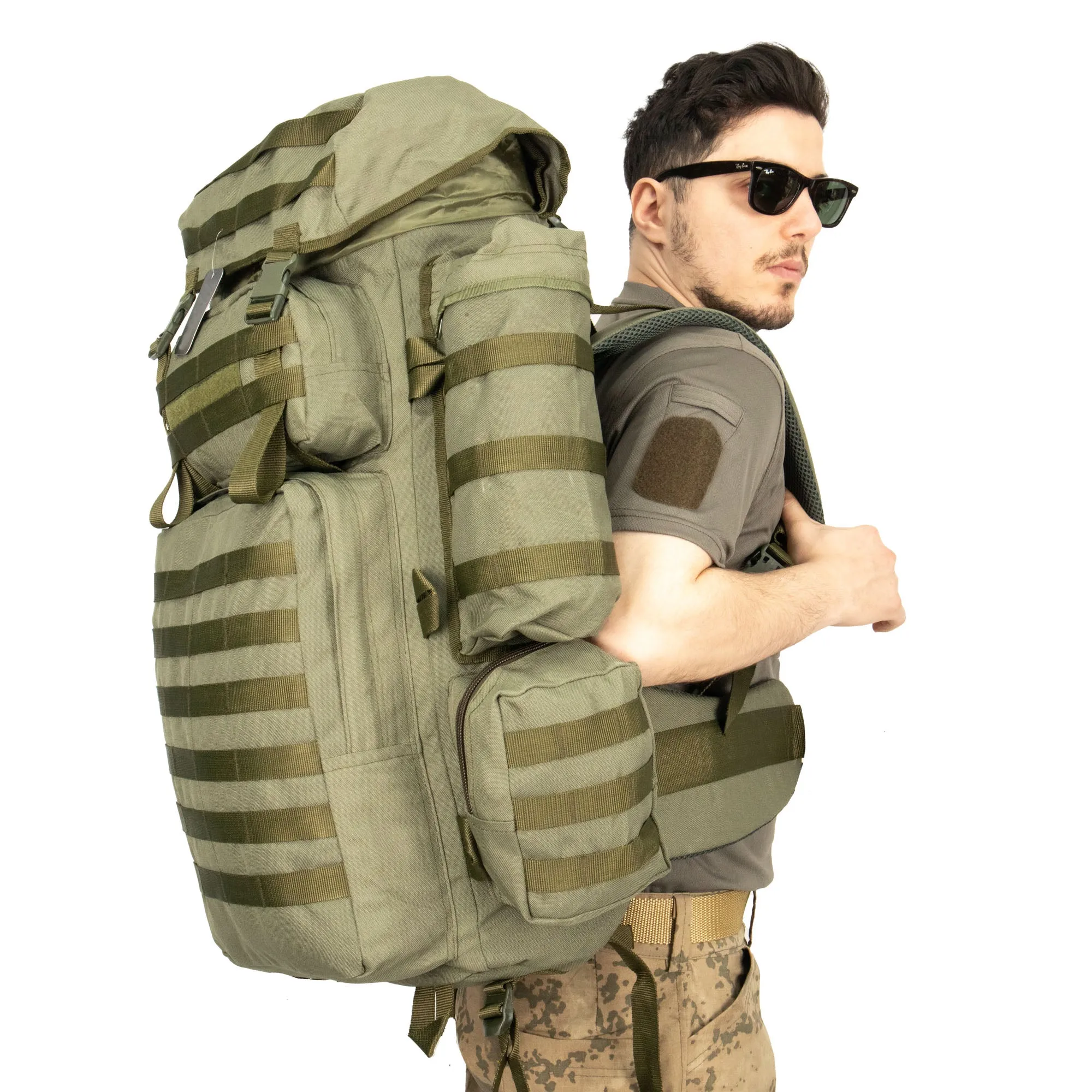 Black Large Camping Military Operation Backpack - 110 Liter Bag