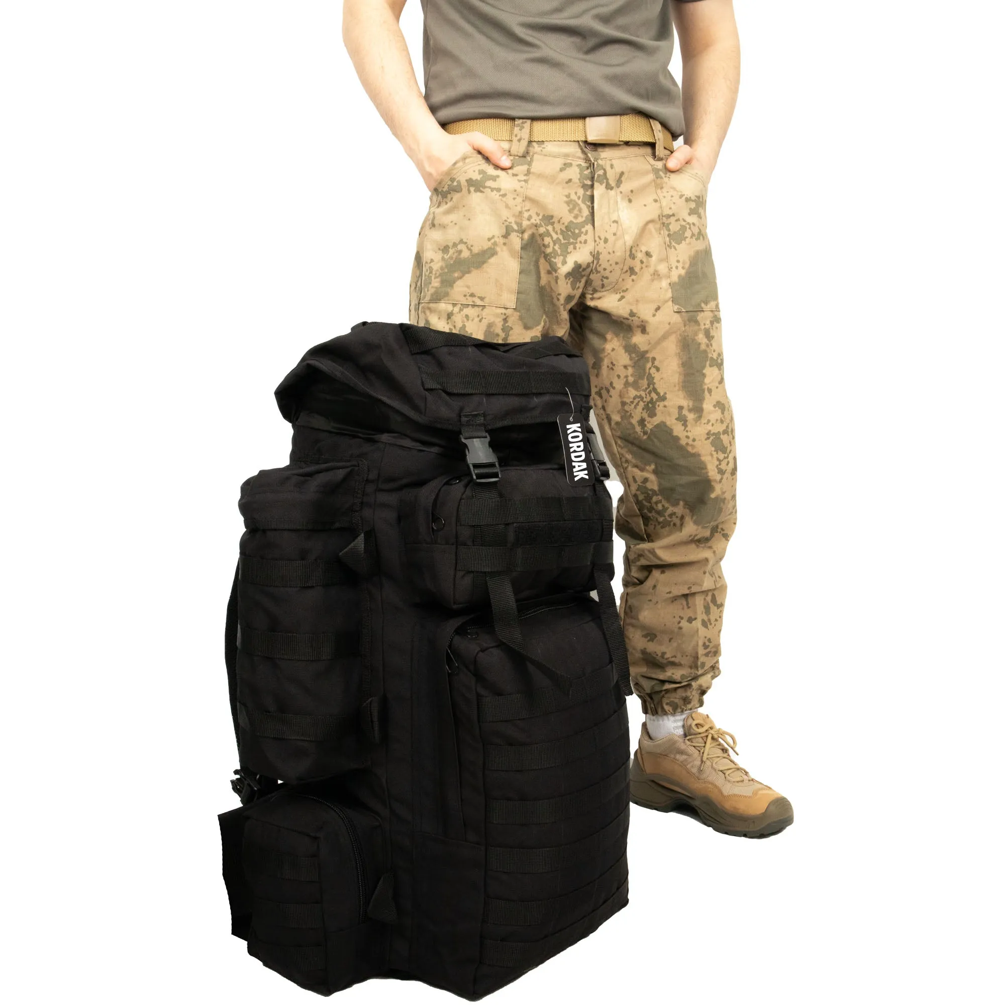 Black Large Camping Military Operation Backpack - 110 Liter Bag