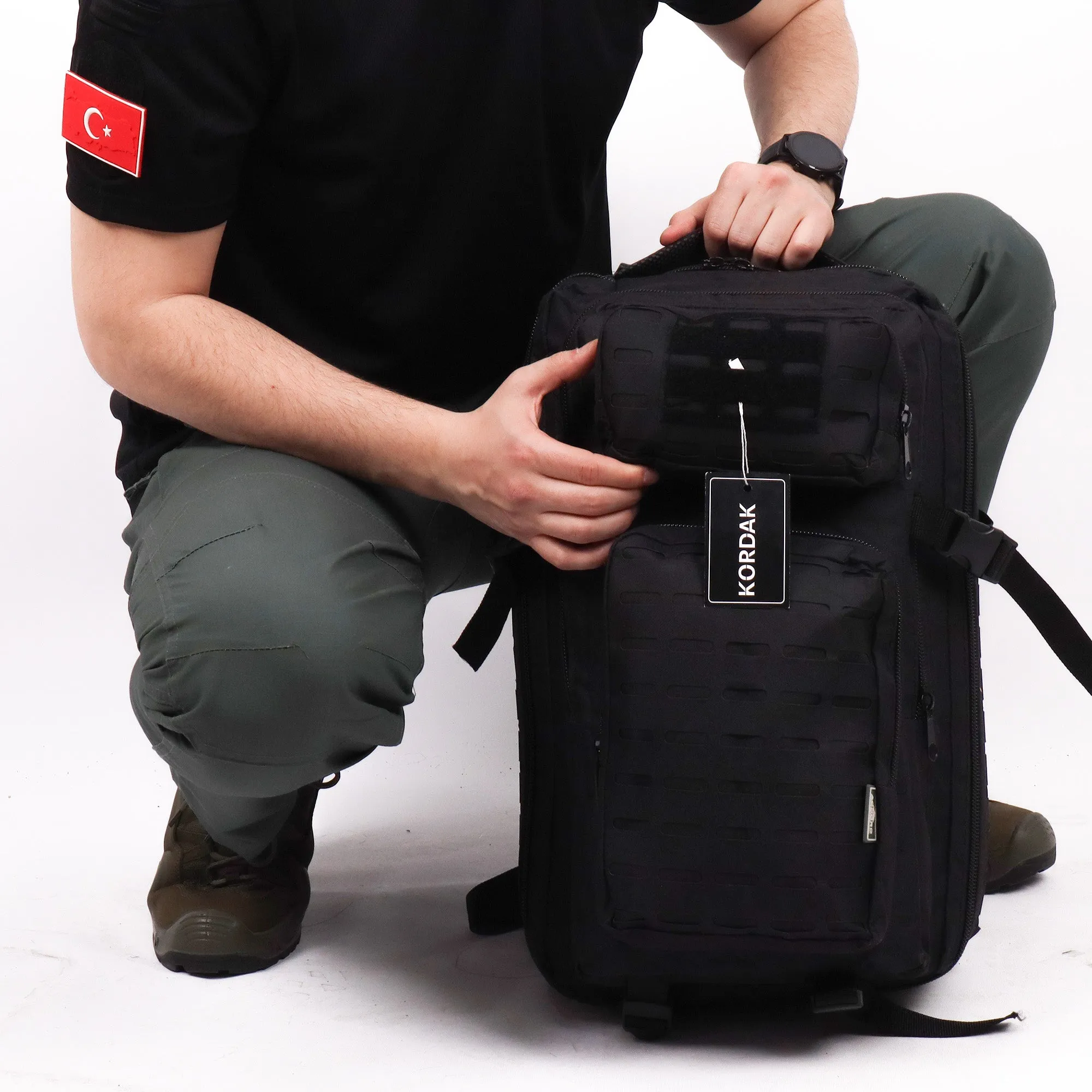 Black Laser Cut Outdoor Bag - 45 Liter Bag